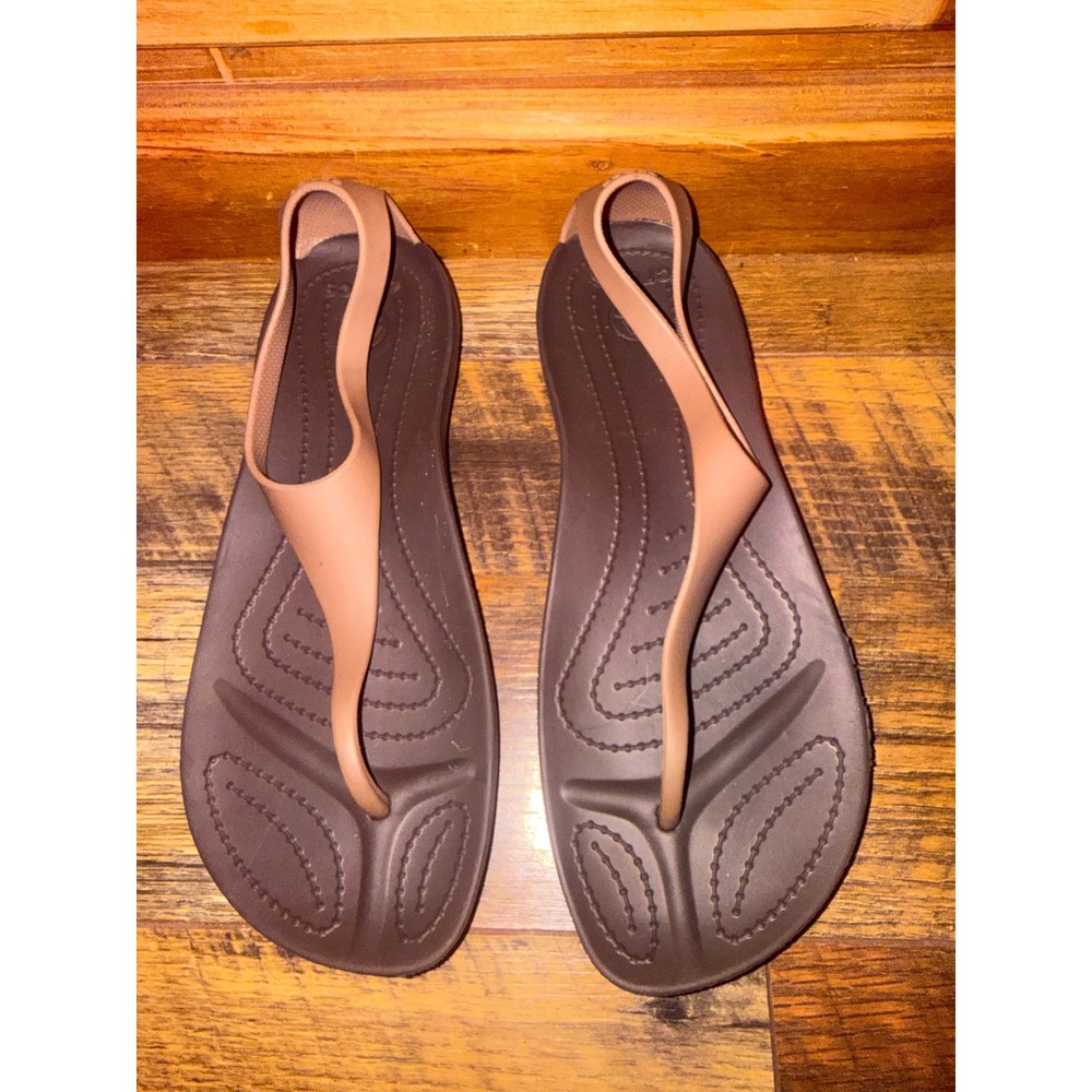 Crocs Women Sexy Flip Flop Sandal Espresso Bronze Size 7
